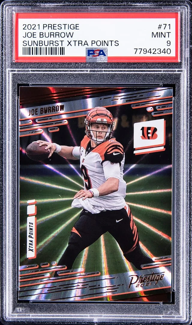 2021 Panini Prestige Joe Burrow Sunburst Xtra Points #71 card image