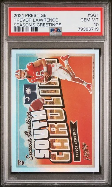 2021 Panini Prestige Trevor Lawrence Season's Greetings #SG1 card image