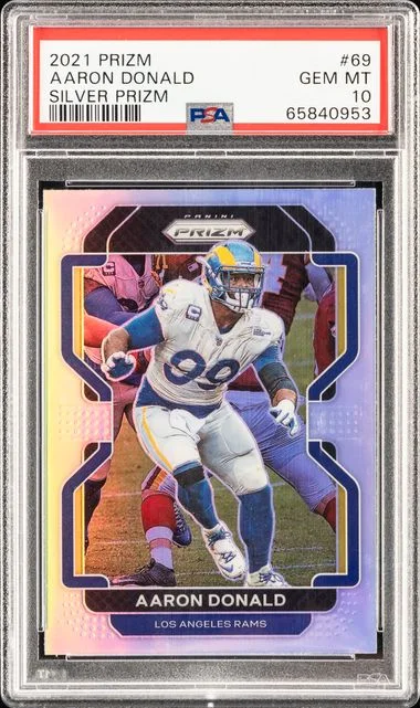 2021 Panini Prizm Aaron Donald Silver Prizm #69 card image