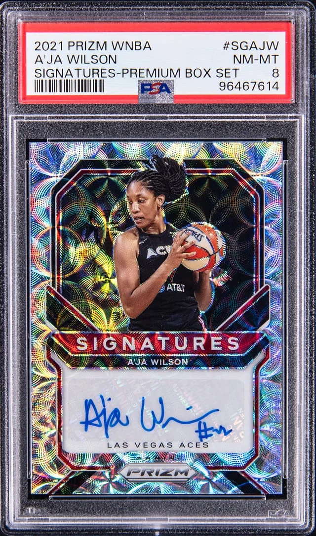 2021 Panini Prizm A'ja Wilson WNBA Signature Premium Box Set #SG-AJW card image