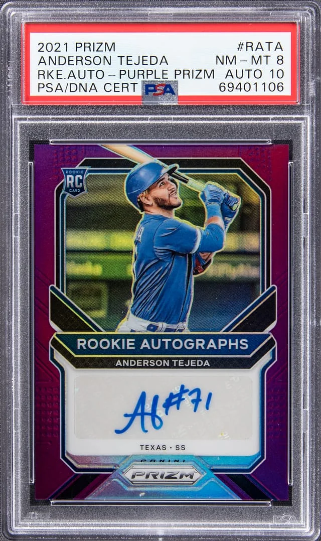 2021 Panini Prizm Anderson Tejeda Autographs Purple Prizm #RA-AT card image