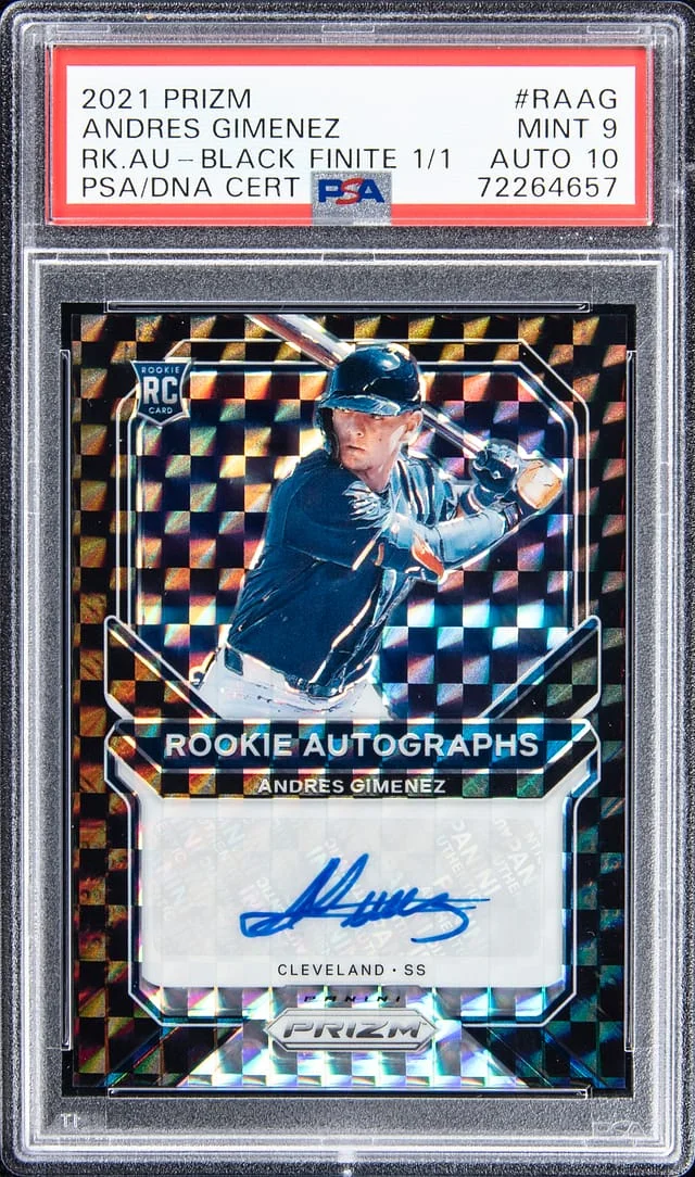 2021 Panini Prizm Andres Gimenez Autographs Black Finite #RA-AG card image