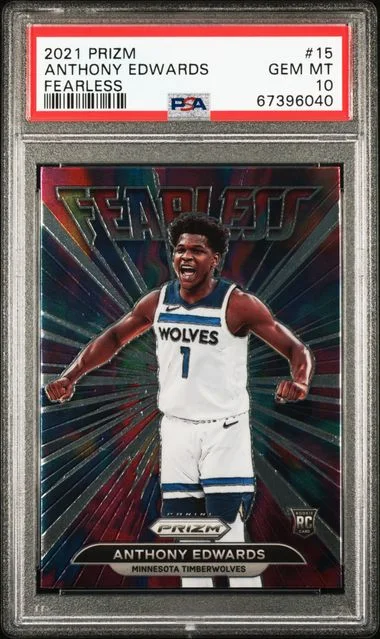 2021 Panini Prizm Anthony Edwards Fearless #15 card image