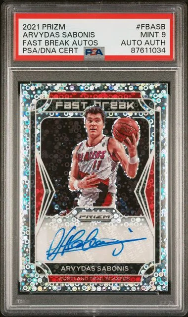 2021 Panini Prizm Arvydas Sabonis Fast Break Autographs #FBASB card image