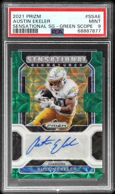 2021 Panini Prizm Austin Ekeler Sensational Signatures Green Scope #SS-AE card image