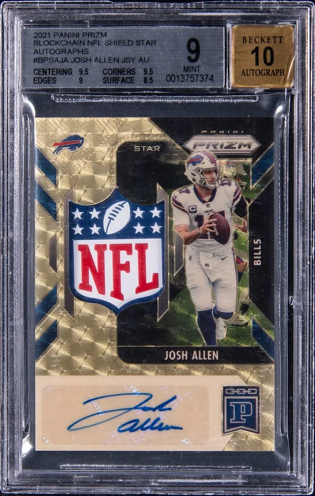 2021 Panini Prizm Blockchain NFL Shield Star Autographs # BPSA-JA Josh Allen #no-number card image