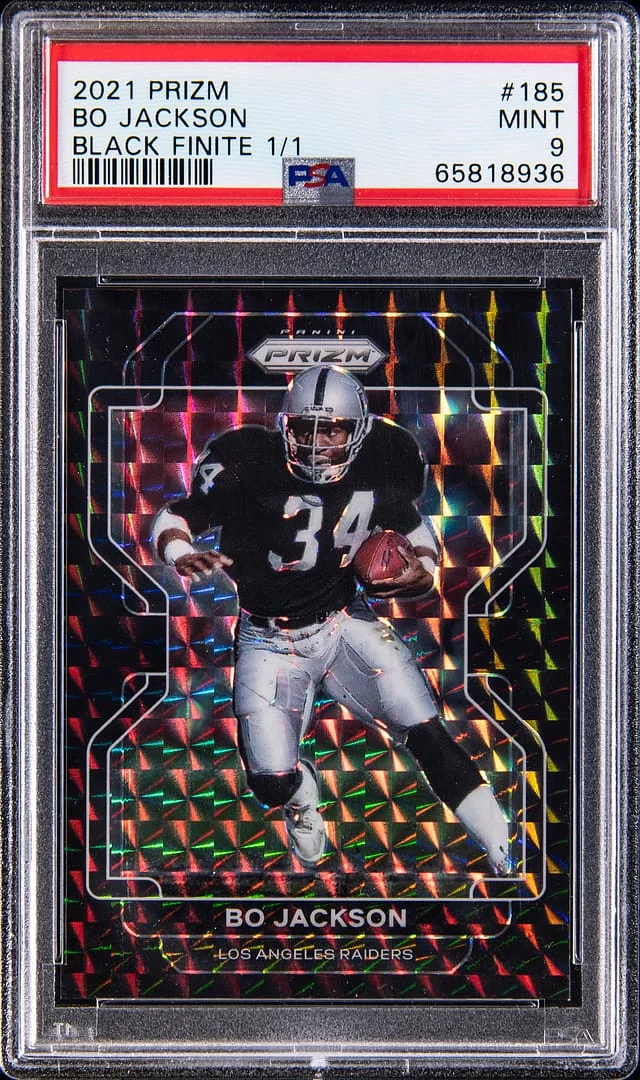 2021 Panini Prizm Bo Jackson Black Finite Prizm #185 card image