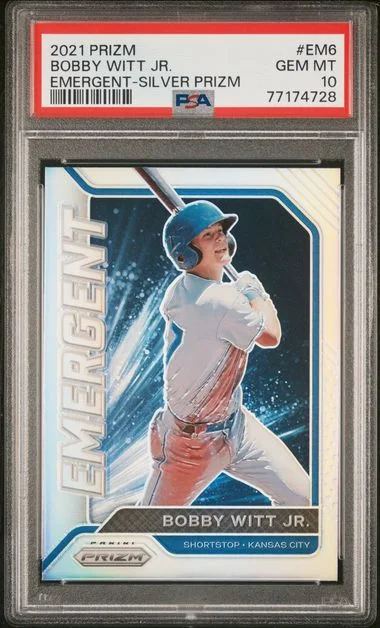 2021 Panini Prizm Bobby Witt Jr. Emergent Silver Prizm #EM6 card image