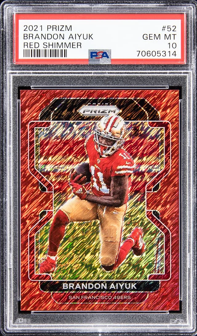 2021 Panini Prizm Brandon Aiyuk Red Shimmer #52 card image