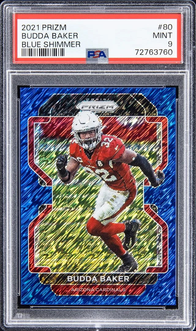 2021 Panini Prizm Budda Baker Blue Shimmer #80 card image