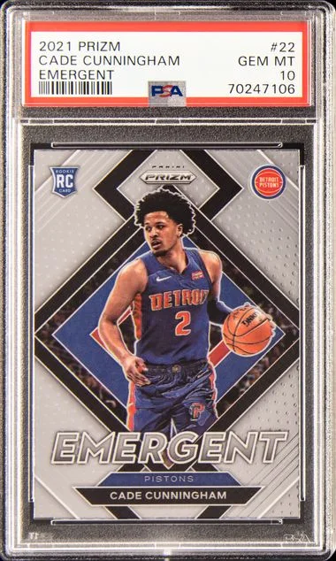 2021 Panini Prizm Cade Cunningham Emergent #22 card image