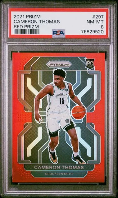 2021 Panini Prizm Cameron Thomas Red Prizm #297 card image