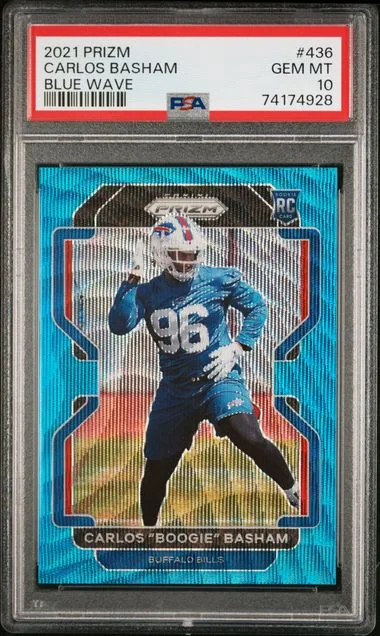 2021 Panini Prizm Carlos Boogie Basham Blue Wave Prizm #436 card image