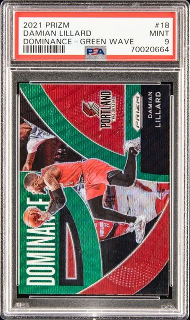 2021 Panini Prizm Damian Lillard Dominance #18 card image
