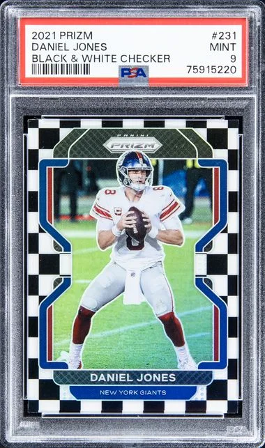 2021 Panini Prizm Daniel Jones Black & White Checker #231 card image