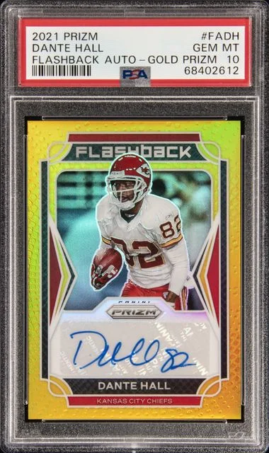 2021 Panini Prizm Dante Hall Flashback Autographs Gold Prizm #FA-DH card image