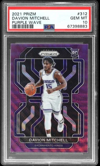2021 Panini Prizm Davion Mitchell Purple Ice #312 card image