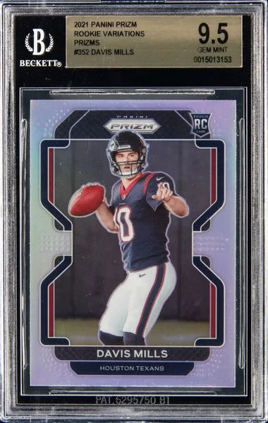 2021 Panini Prizm Davis Mills Blue Shimmer #352 card image