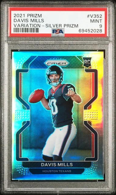 2021 Panini Prizm Davis Mills Variation Silver Prizm #V-352 card image