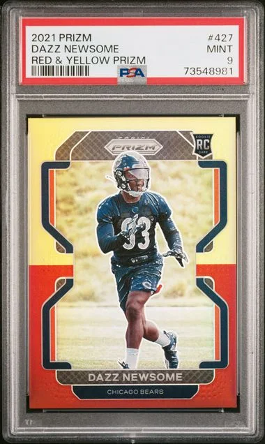 2021 Panini Prizm Dazz Newsome Red & Yellow Prizm #427 card image
