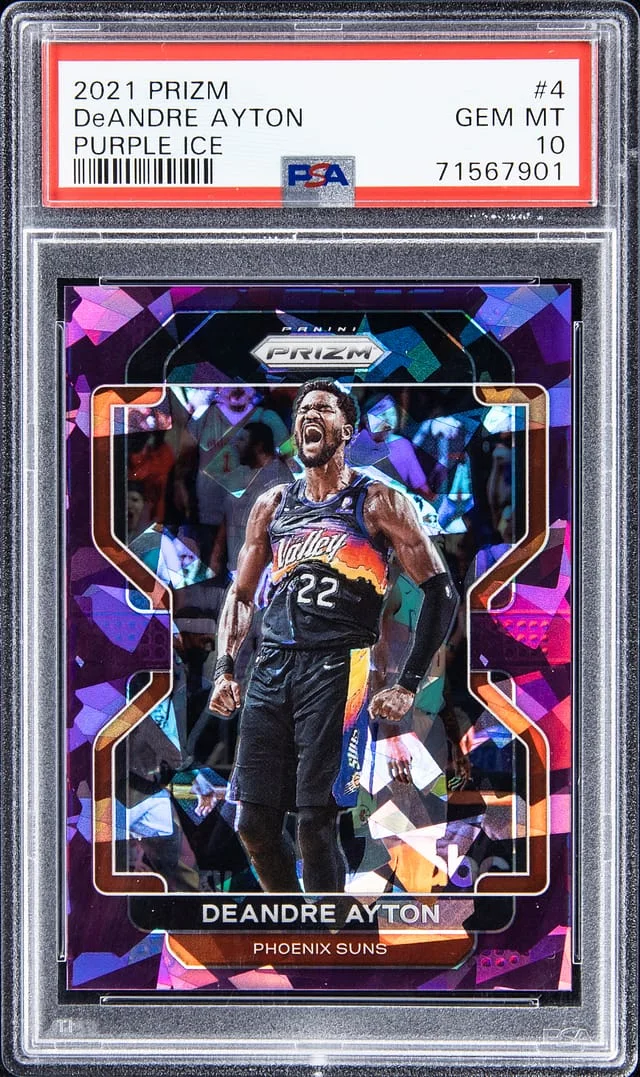 2021 Panini Prizm DeAndre Ayton Purple Ice Prizm #4 card image