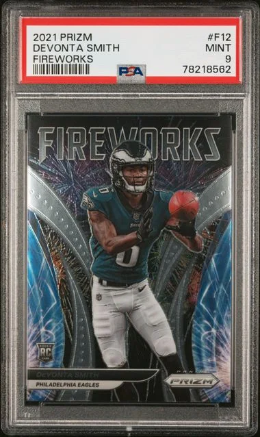 2021 Panini Prizm Devonta Smith Fireworks #F12 card image
