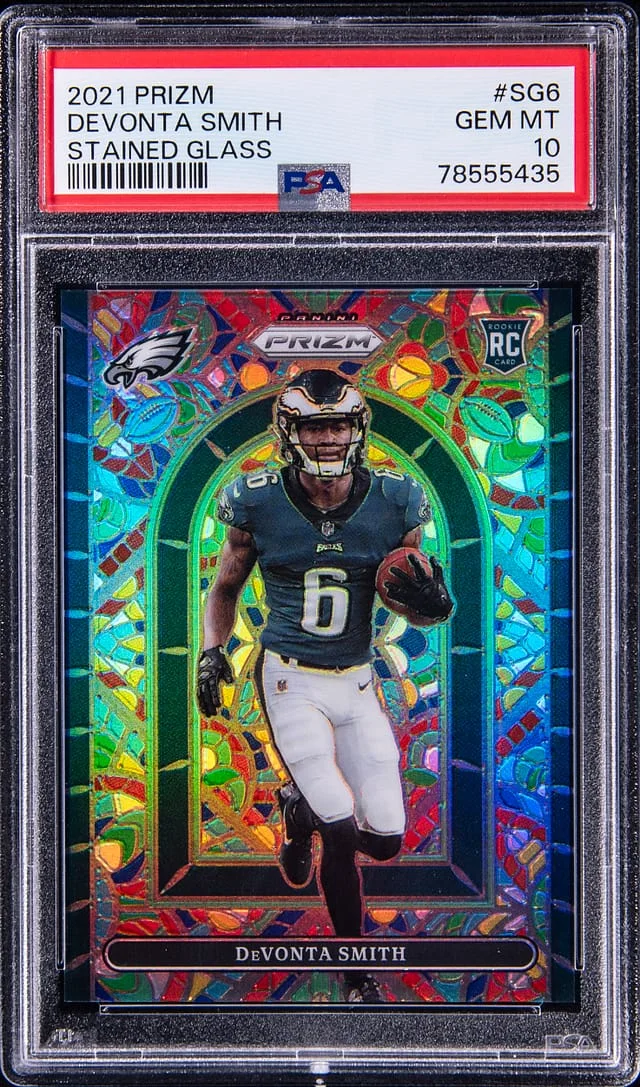 2021 Panini Prizm Devonta Smith Stained Glass #SG6 card image