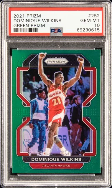 2021 Panini Prizm Dominique Wilkins Green Prizm #252 card image