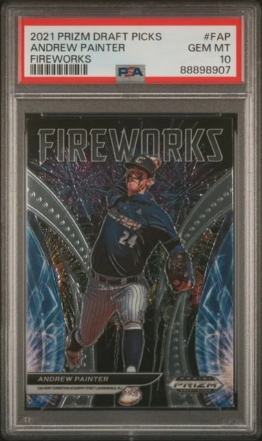 2021 Panini Prizm Draft Picks Andrew Painter Fireworks #F-AP card image