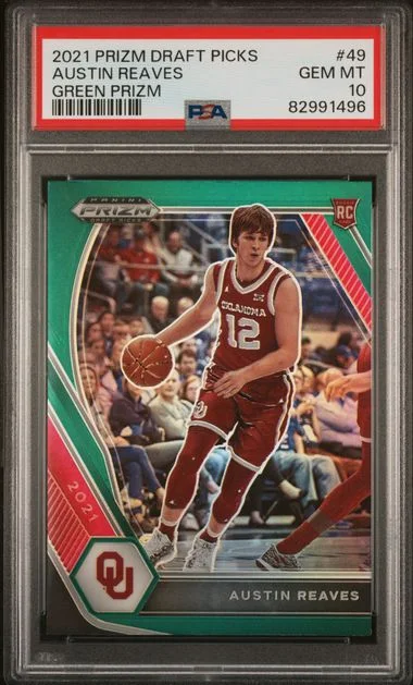 2021 Panini Prizm Draft Picks Austin Reaves Green Prizm #49 card image