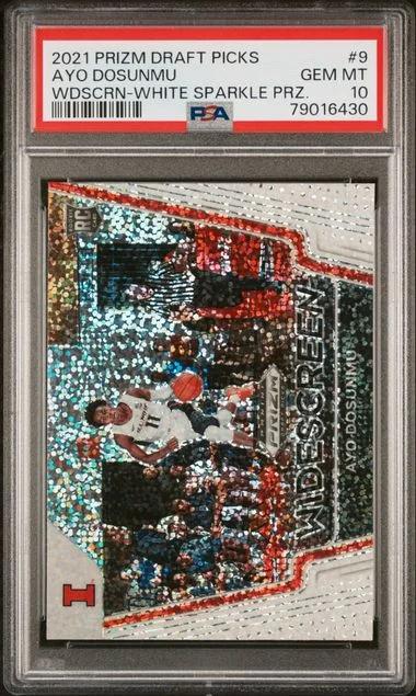 2021 Panini Prizm Draft Picks Ayo Dosunmu Widescreen White Sparkle Prizm #9 card image