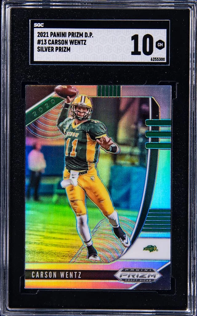 2021 Panini Prizm Draft Picks Carson Wentz Silver Prizm #13 card image