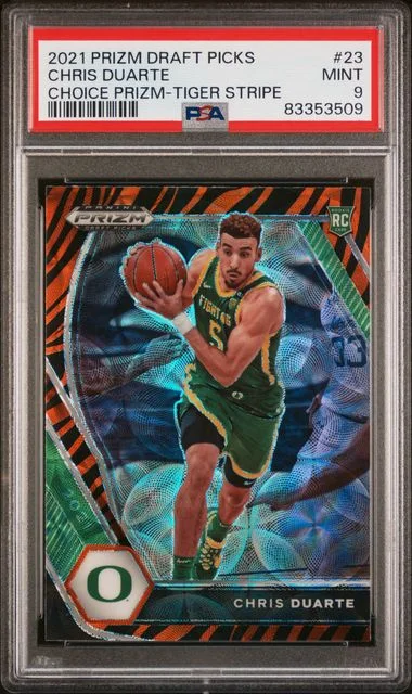 2021 Panini Prizm Draft Picks Chris Duarte Choice Prizm-Tiger Stripe #23 card image