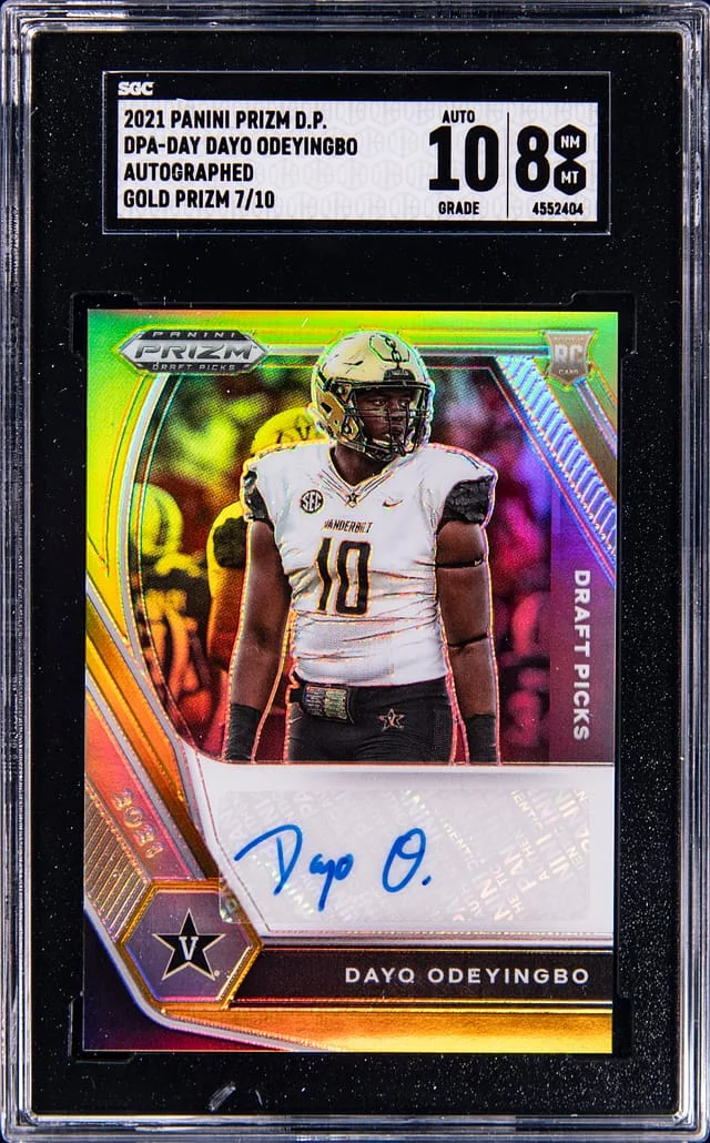 2021 Panini Prizm Draft Picks Dayo Odeyingbo Autographed Gold Prizm #DPA-DAY card image