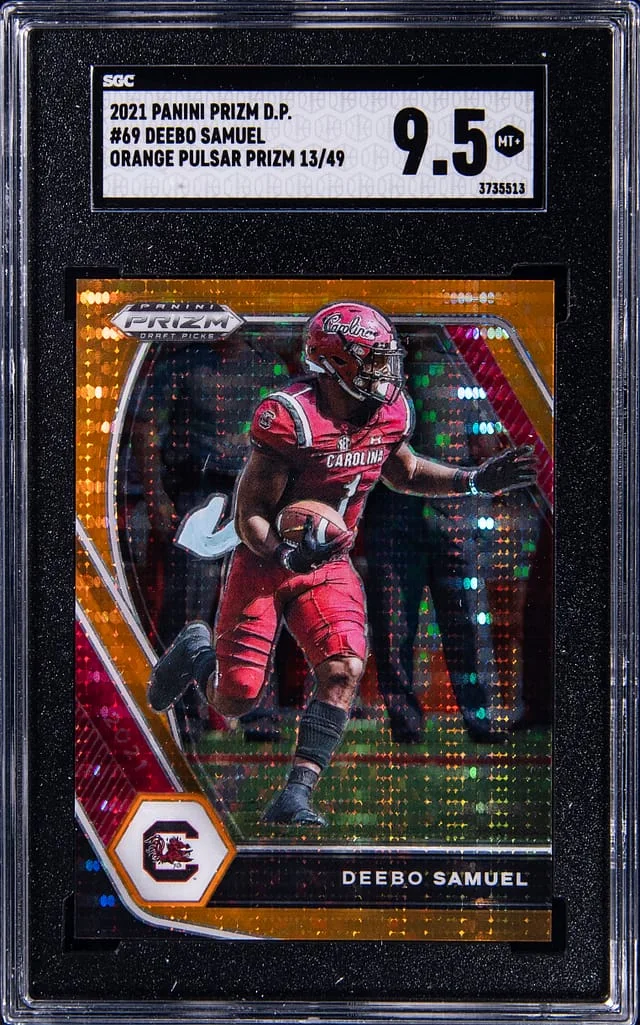 2021 Panini Prizm Draft Picks Deebo Samuel Orange Pulsar Prizm #69 card image
