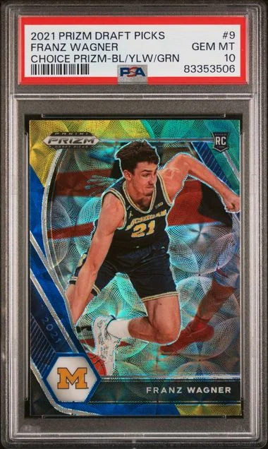 2021 Panini Prizm Draft Picks Franz Wagner Choice Prizm-Blue/Yellow/Green #9 card image