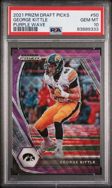 2021 Panini Prizm Draft Picks George Kittle Purple Wave #50 card image