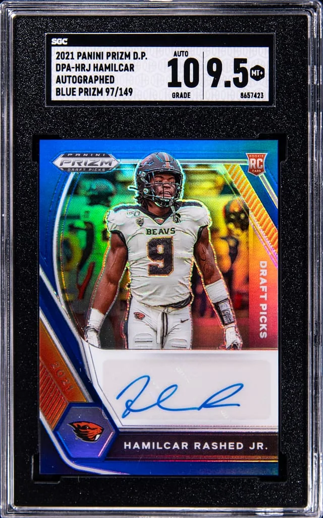 2021 Panini Prizm Draft Picks Hamilcar Rashed Jr. Blue Prizm #DPA-HRJ card image