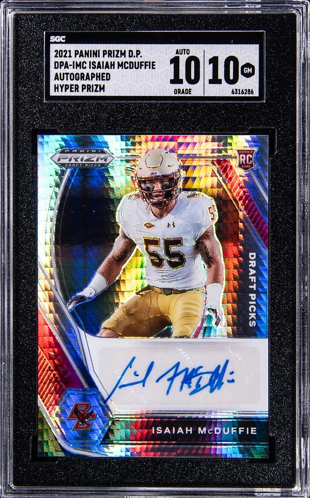 2021 Panini Prizm Draft Picks Isiah McDuffie Hyper Prism #DPA-IMC card image