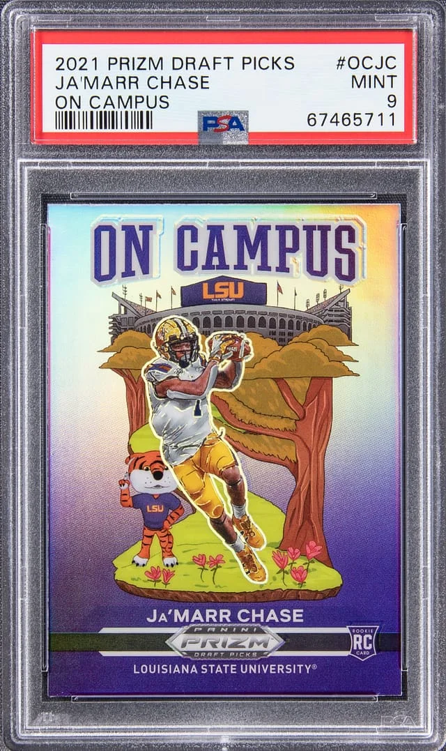 2021 Panini Prizm Draft Picks Ja'Marr Chase On Campus #OC-JC card image