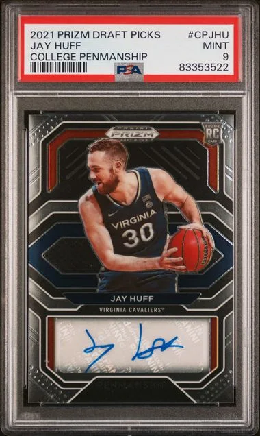 2021 Panini Prizm Draft Picks Jay Huff College Penmanship #CPJHU card image