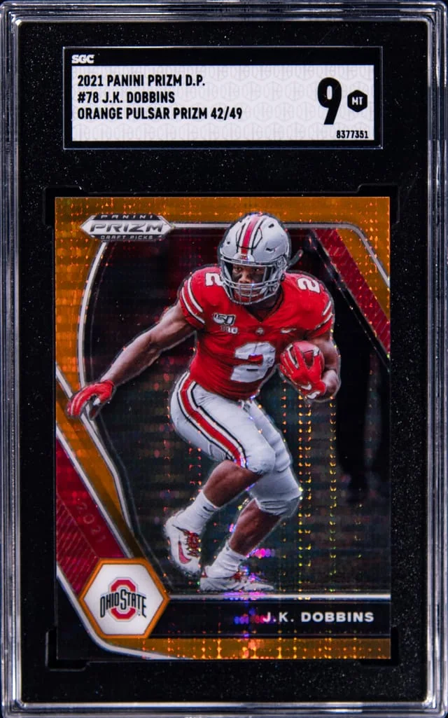 2021 Panini Prizm Draft Picks J.K. Dobbins Orange Pulsar Prizm #78 card image