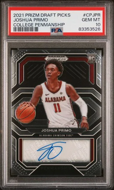 2021 Panini Prizm Draft Picks Joshua Primo College Penmanship #CPJPR card image