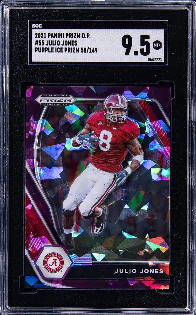 2021 Panini Prizm Draft Picks Julio Jones Purple Ice Prizm #55 card image