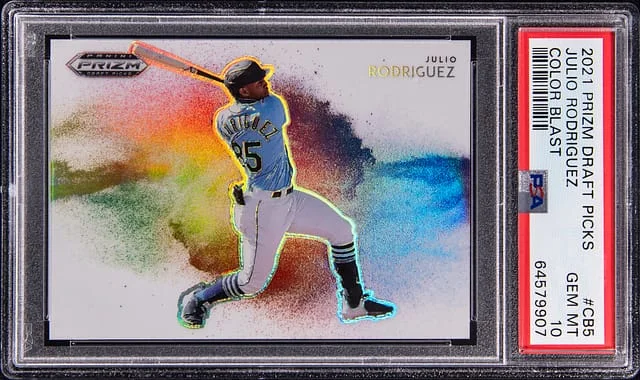 2021 Panini Prizm Draft Picks Julio Rodriguez Color Blast #CB5 card image