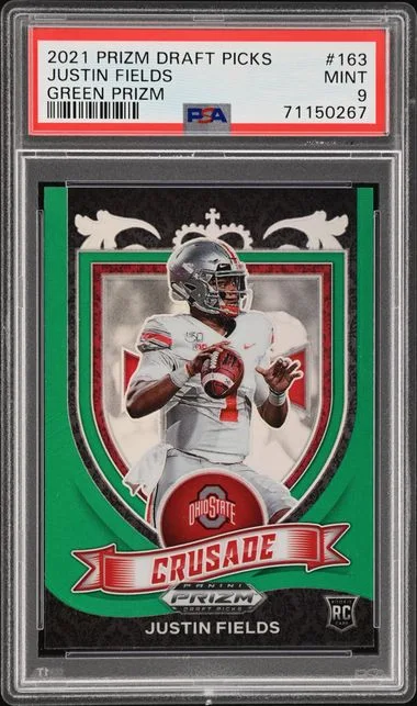 2021 Panini Prizm Draft Picks Justin Fields Gold Ice #163 card image