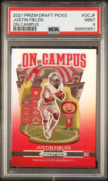 2021 Panini Prizm Draft Picks Justin Fields On Campus #OCJF card image