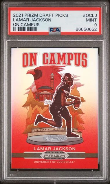 2021 Panini Prizm Draft Picks Lamar Jackson On Campus #OCLJ card image