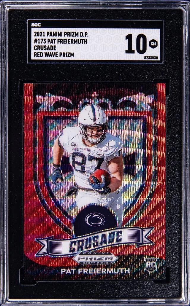 2021 Panini Prizm Draft Picks Pat Freiermuth Crusade Red Wave Prizm #173 card image