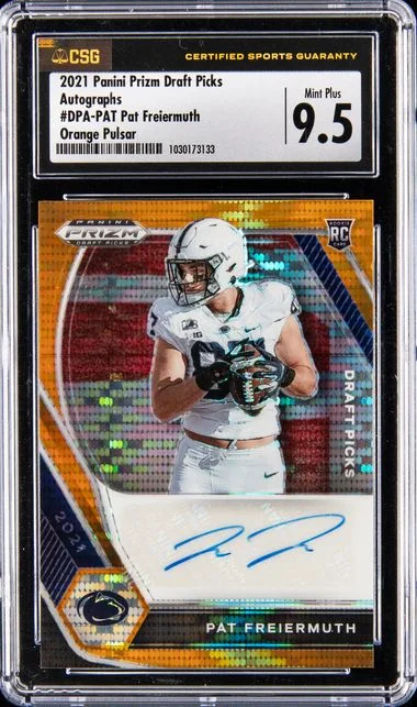 2021 Panini Prizm Draft Picks Pat Freiermuth Autographs Orange Pulsar #DPA-PAT card image